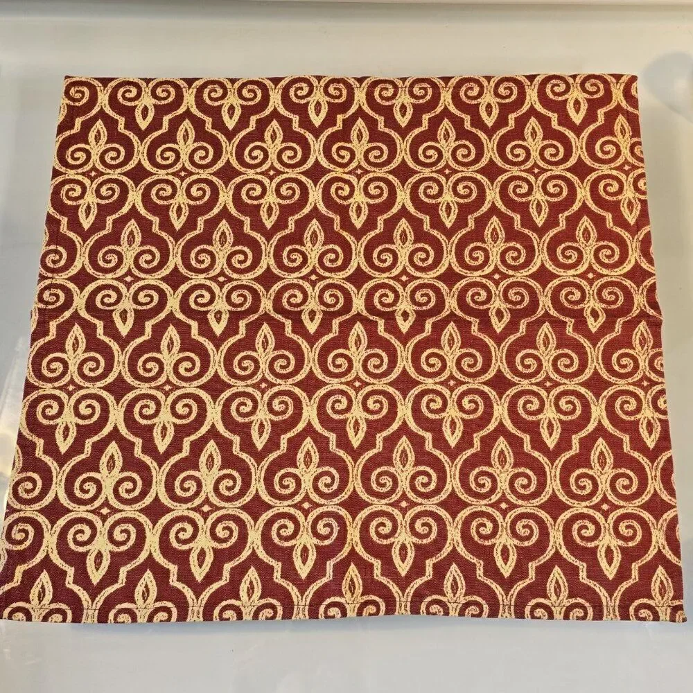 Set Of 10 Cloth Dinner Napkins Abstract Backgrounds Damask Burnt Orange Beige